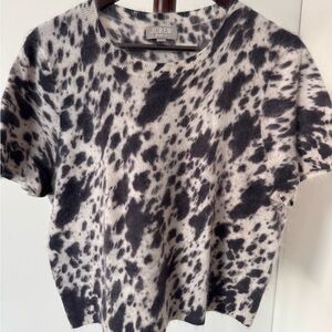J. Crew Monochrome Spotted Short Sleeve Top